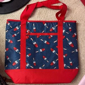 Red & Navy Popsicle Print Tote Bag